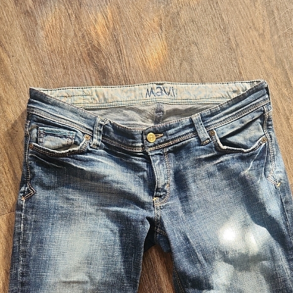 Mavi Lindy Straight Jeans Women's Low Rise Distressed Embroidered Size 32 - Picture 4 of 8